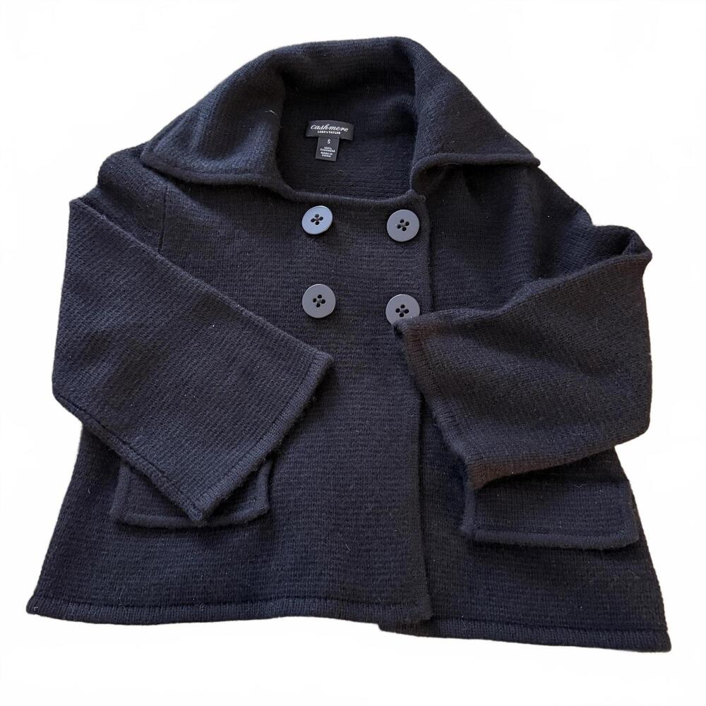 LORD & TAYLOR CASHMERE Black Wms Jacket Sweater SZ S New Old Stock Quiet‎ Luxury